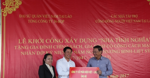 ĐẠI SỨ QUÁN VIỆT NAM TẠI NƯỚC CHDCND LÀO GỬI THƯ CẢM ƠN CÔNG TY CỔ PHẦN ĐIỆN VIỆT LÀO